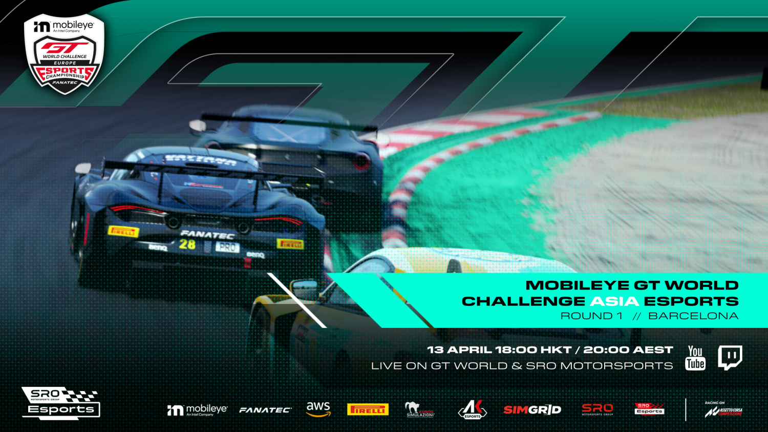 Top sim racing talent primed for Mobileye GT World Challenge Asia Esports season opener